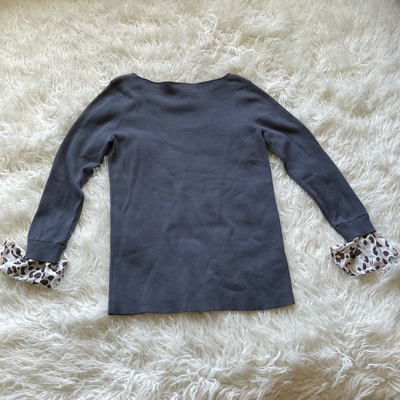 🆕Loft‎ Boatneck Ruffle Sleeve Light Sweater - Picture 6 of 6